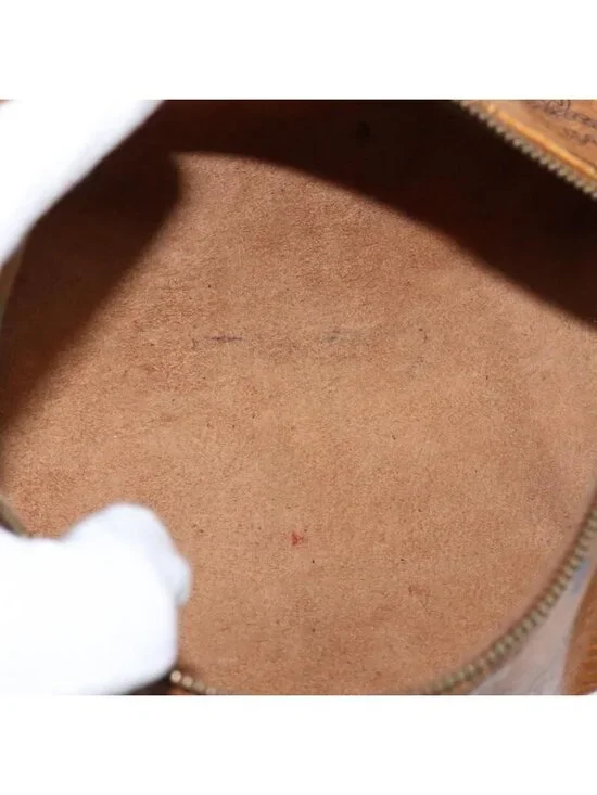 Authentic MCM Logogram Vicetos Shoulder Bag PVC Leather Brown - Picture 3 of 16